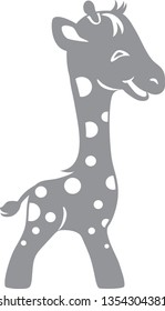 Funny giraffe. Drawing for logo design. Vector