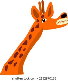 Funny Giraffe Isolated Animal Cartoon Vector