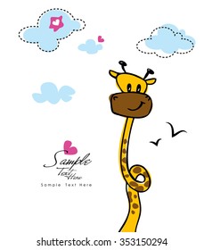 Funny Giraffe isolated on white background