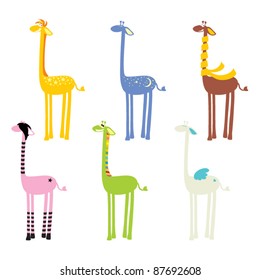 funny giraffe set