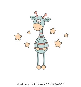 funny giraffe with stars