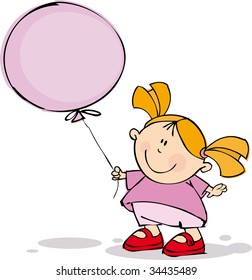 Funny girl with balloon