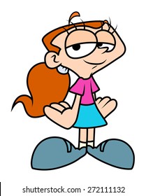 Funny Girl Cartoon Character