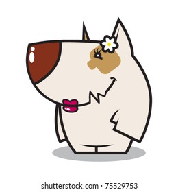 Funny girl doggy. Vector illustration.