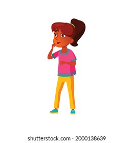 funny girl looking with love on fashion clothing cartoon vector. funny girl looking with love on fashion clothing character. isolated flat cartoon illustration