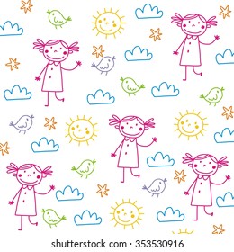 Funny girl print vector design