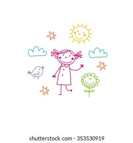 Funny girl print vector design