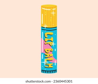 Der hellgürtelige hygienische Lippenstift. Vektor einzeln Cartoon Lippenbalsam.