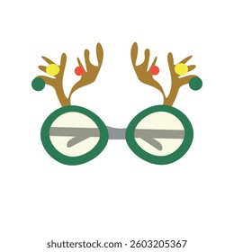 Funny glasses for christmas party. Vector illustration