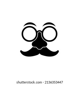 Funny Glasses Icon. April Fool's Icon. White Background.