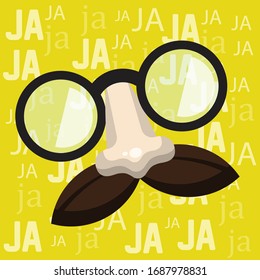 funny glasses with mustache and big nose for april fool day