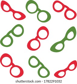 Funny glasses pattern, vector illustration