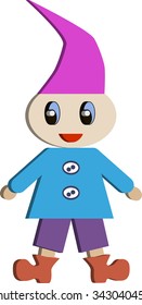 Funny gnome volume isolated on the white background vector illustration