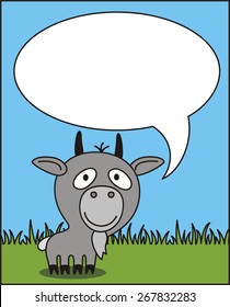 Funny goat with bubble speech - box for your text