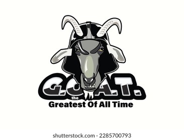 Funny goat character and a wordplay G.O.A.T. (the Greatest Of All Time) 