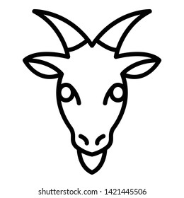 Funny goat icon. Outline funny goat vector icon for web design isolated on white background