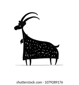 Funny goat, simple sketch for your design