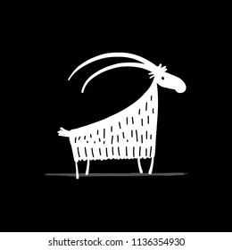 Funny goat, simple sketch for your design