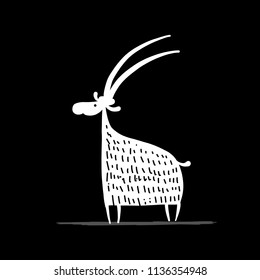 Funny goat, simple sketch for your design