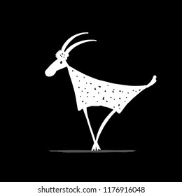 Funny goat, simple sketch for your design