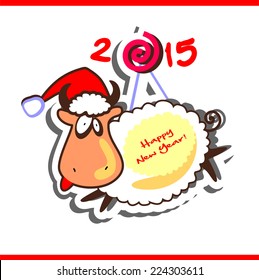 Funny goat - symbol of the New Year 2015 
