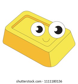Funny Gold Billion cartoon. Outlined illustration with thin line black stroke