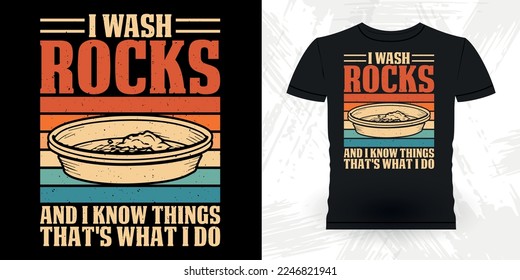 Funny Gold Digging Vintage Gold Panning Retro Vintage T-shirt Design