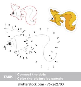 Funny Golden Fish. Dot to dot educational game for kids.