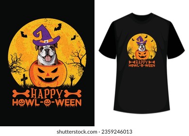 Funny Golden Retriever Dog Halloween Happy Howl-o-ween T-Shirt svg