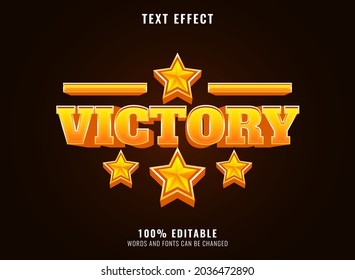 Funny Golden Winning Victory With Star Game Editable Text Effect