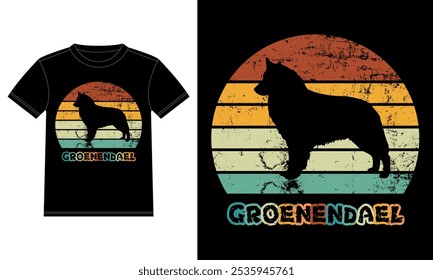 Lustige Goldendoodle Vintage Retro Sonnenuntergang Silhouette Geschenke Hund Liebhaber Hund Essential T-Shirt