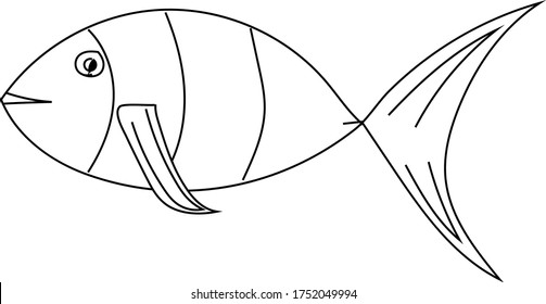 Hübscher Goldener Fisch im Meer, Vektorgrafik