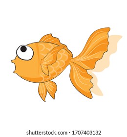 Funny goldfish vector cartoon design