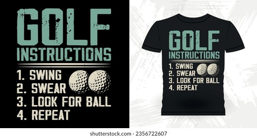 Funny Golf Players Golfer Retro Vintage Golfing T-shirt Design