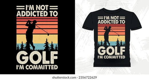 Funny Golf Players Golfer Retro Vintage Golfing T-shirt Design