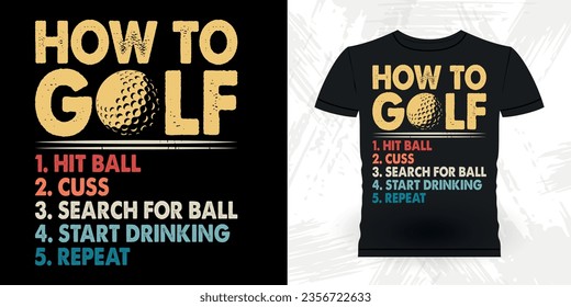 Funny Golf Players Golfer Retro Vintage Golfing T-shirt Design