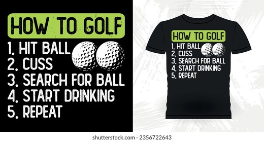 Funny Golf Players Golfer Retro Vintage Golfing T-shirt Design