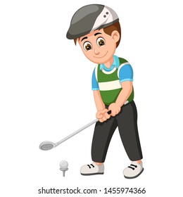 Man Playing Golf Cartoon Stock Vector (Royalty Free) 665789239 ...