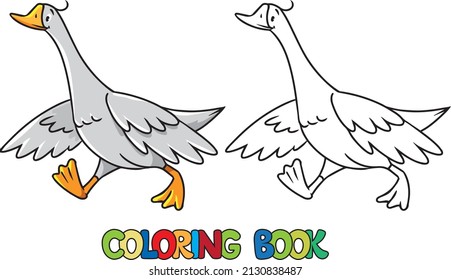 Funny goose. Farm animals coloring book series