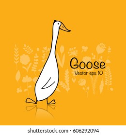 Funny goose, sketch for your design