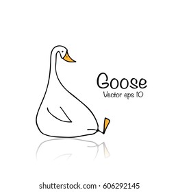 Funny goose, sketch for your design