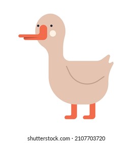 Funny goose vector cartoon character illustration isolated on a white background.