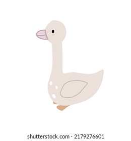 Funny goose vector illustration bird cartoon style for sticker, print, poster, card