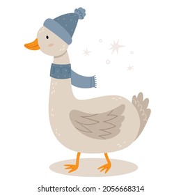 Funny Goose Winter Hat New Year Character Scandinavian Style