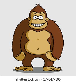 Funny gorilla with background illustration vector