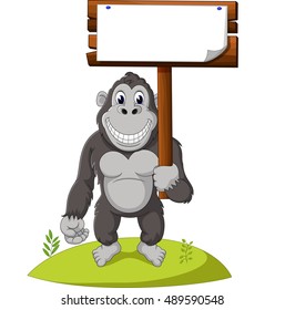 Funny gorilla cartoon