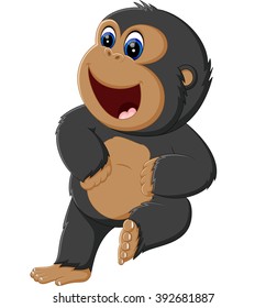 Funny gorilla cartoon of illustration