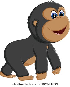 Funny gorilla cartoon of illustration