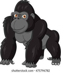 Funny gorilla isolated on white background