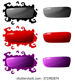 Funny Gothic Buttons For Mobile App Vector Set